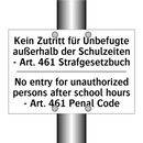 Kein Zutritt für Unbefugte außerhalb /.../ - No entry for unauthorized persons /.../