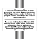 Kein Zutritt für Unbefugte führt /.../ - No Access for Unauthorized Persons /.../