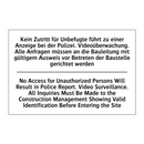 Kein Zutritt für Unbefugte führt /.../ - No Access for Unauthorized Persons /.../