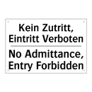 Kein Essen und Trinken - No food and drink