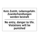 Kein Fahrzeugzugang - No Vehicle Access