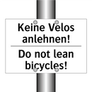 Keine Velos anlehnen! - Do not lean bicycles!