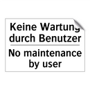 Keine Wartung durch Benutzer - No maintenance by user