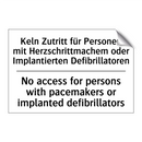 Keln Zutritt für Personen mit /.../ - No access for persons with pacemakers /.../