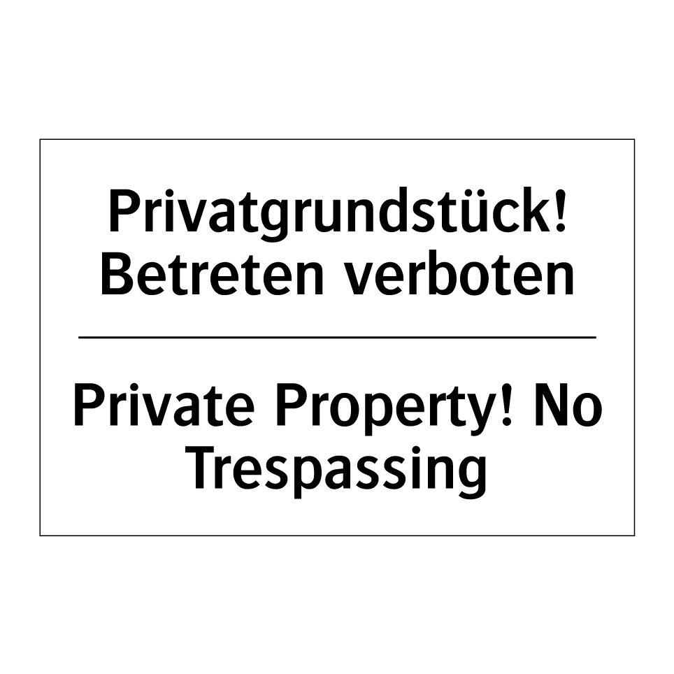 Verbotsschild 'Privatgrundstück – Betreten Auf Eigene Gefahr' – 250x150 Mm, Gelb-schwarz