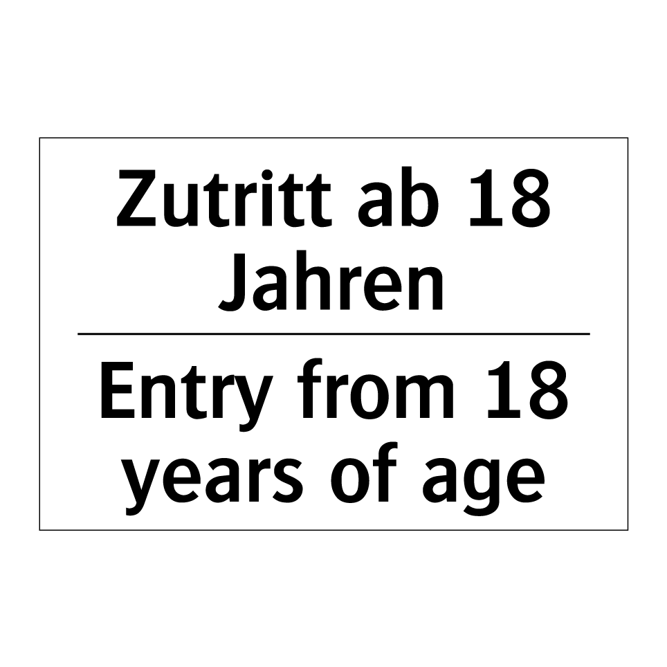 Sicherheitsaufkleber 'Zutritt Ab 18' Für Gastronomie – Selbstklebend, Wetterfest, 16,5x23 Cm