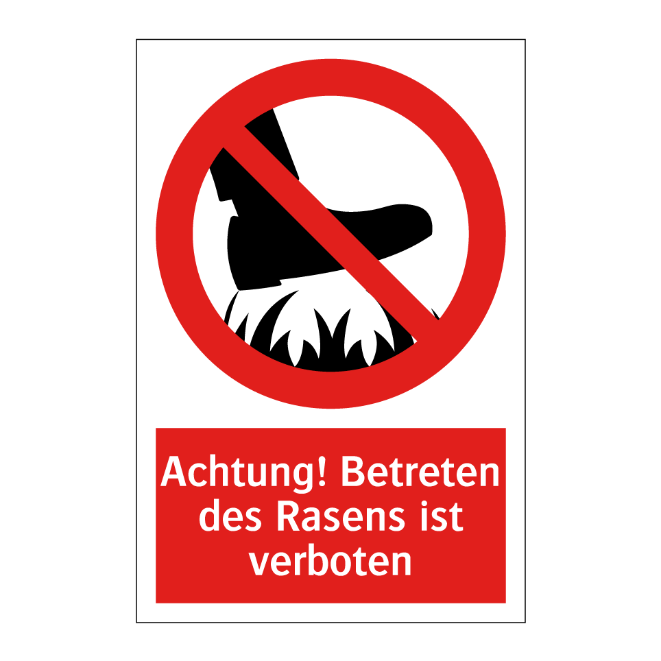 Kauf Achtung! Betreten des Rasens ist verboten schild DE