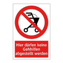Hier dürfen keine Gehhilfen abgestellt werden