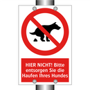 HIER NICHT! Bitte entsorgen Sie die Haufen Ihres Hundes