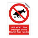 HIER NICHT! Bitte entsorgen Sie die Haufen Ihres Hundes
