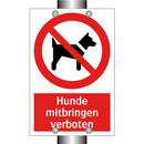 Hunde mitbringen verboten