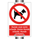 Hunde sind nicht erlaubt. Keine Hunde erlaubt. Hunde verboten