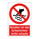 Hunden ist das Schwimmen nicht erlaubt