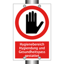 Hygienebereich Hygiendung und Gesundheitspass gestattet