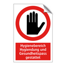 Hygienebereich Hygiendung und Gesundheitspass gestattet