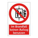 Im Brandfall keinen Aufzug benutzen