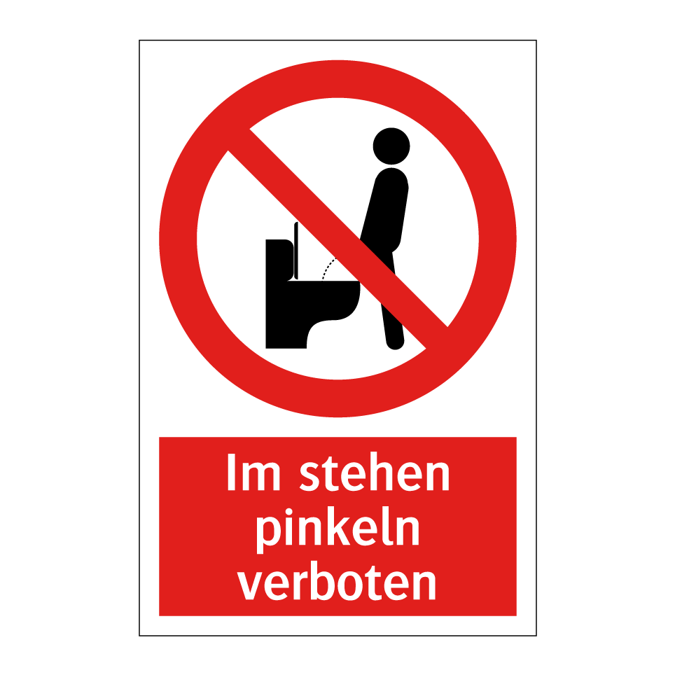 Schild Nicht Im Stehen Pinkeln