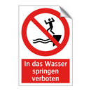In das Wasser springen verboten