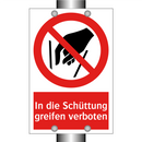 In die Schüttung greifen verboten