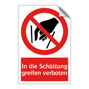 In die Schüttung greifen verboten