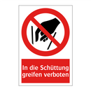 In die Schüttung greifen verboten