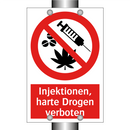 Injektionen, harte Drogen verboten
