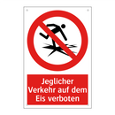 Jeglicher Verkehr auf dem Eis verboten