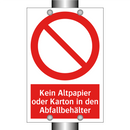 Kein Altpapier oder Karton in den Abfallbehälter