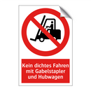 Kein dichtes Fahren mit Gabelstapler und Hubwagen