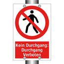 Kein Durchgang: Durchgang Verboten