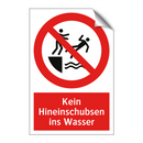Kein Hineinschubsen ins Wasser