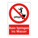 Kein Springen ins Wasser