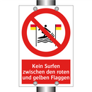 Kein Surfen zwischen den roten und gelben Flaggen