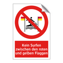Kein Surfen zwischen den roten und gelben Flaggen