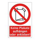 Keine Plakate aufhängen oder ankleben!