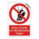 Keine Schuhe mit Metallstollen tragen