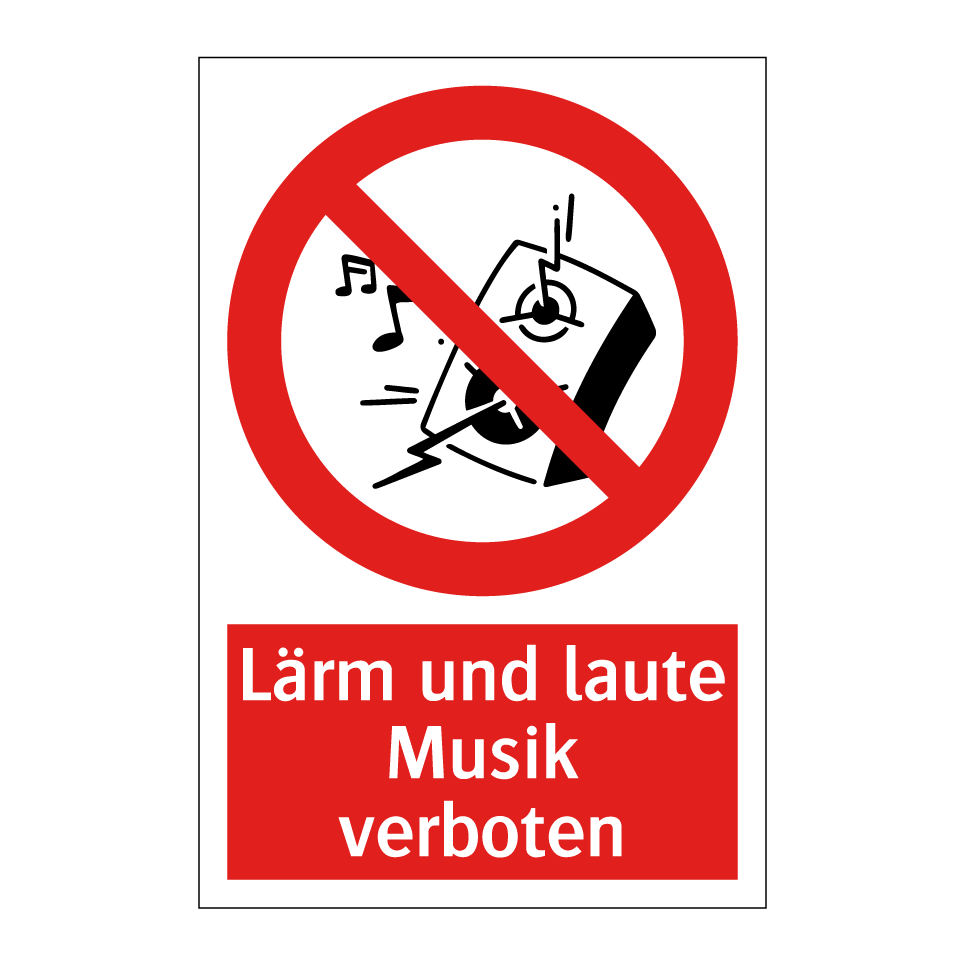 Kauf Lärm und laute Musik verboten schild | SignOnline | DE-P5697