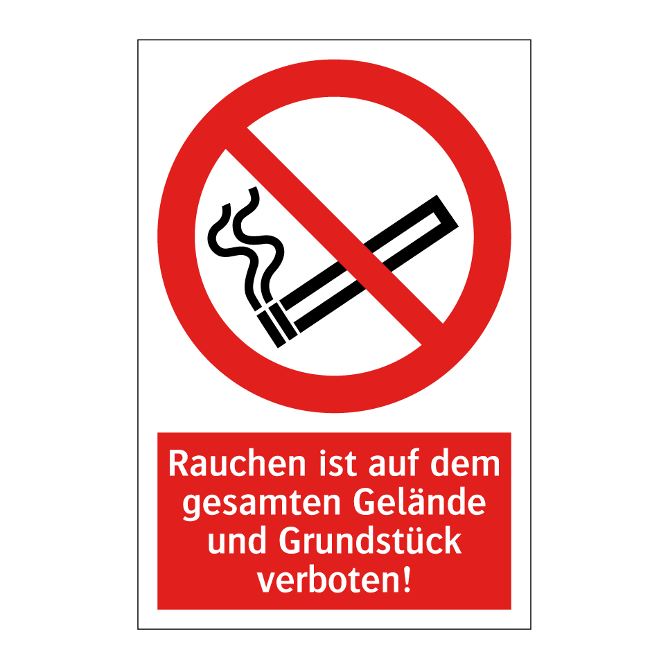 Kleberio 'Rauchen Verboten' Schild – Aus Kunststoff, 20x30 Cm, Für Innen & Außen, Mit/ohne Bohrlöcher