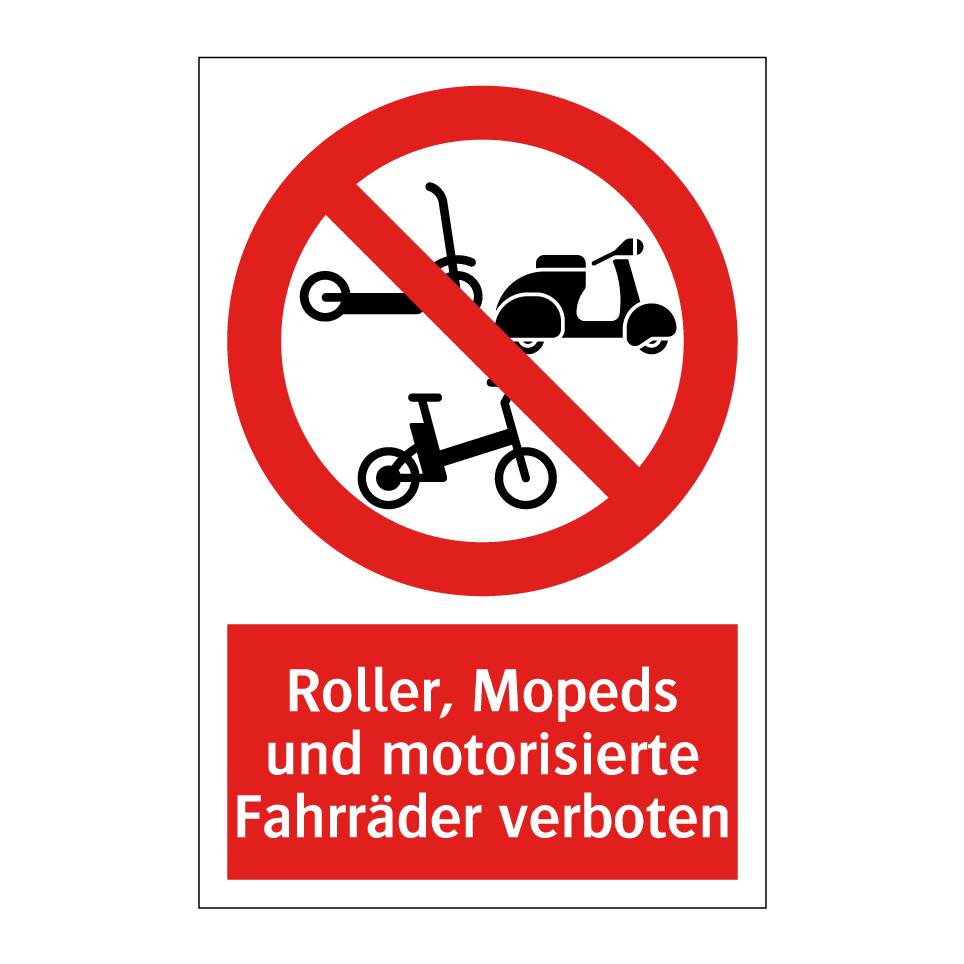 Verbotsschilder - Rollerfahren verboten