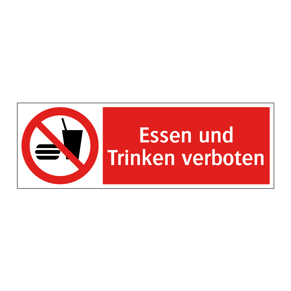 Schild „Essen Und Trinken Verboten“ – 20 Cm Ø, Aluminium, Nach ISO 7010
