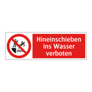 Hineinschieben ins Wasser verboten