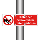 Hinter den Schwenkarm treten verboten