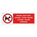 Hunde sind nicht erlaubt. Keine Hunde erlaubt. Hunde verboten