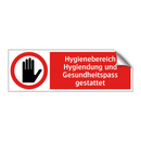 Hygienebereich Hygiendung und Gesundheitspass gestattet