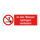 In das Wasser springen verboten