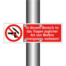 In diesem Bereich ist das Tragen jeglicher Art von Waffen strengstens verboten!
