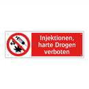 Injektionen, harte Drogen verboten
