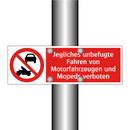 Jegliches unbefugte Fahren von Motorfahrzeugen und Mopeds verboten