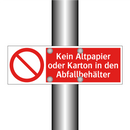 Kein Altpapier oder Karton in den Abfallbehälter