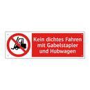 Kein dichtes Fahren mit Gabelstapler und Hubwagen